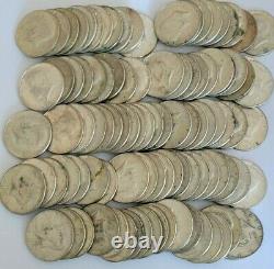 100 40% Silver Kennedy Half Dollars 42 Ounces Bullion Scrap 1965-1969 50 Cent