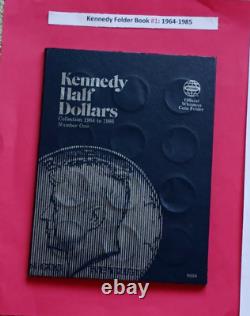 108 KENNEDY Half Dollars 1964-2021/1964-70 Silver in 3 Whitman Albums10% OFF