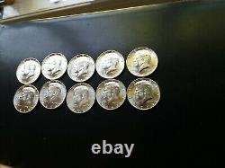 10 1964-P Kennedy Silver Half Dollar? Uncirc? From BU Roll? FREE SHIP