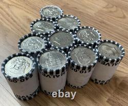 10 Unsearched Rolls Of Kennedy Half Dollars, FED Sealed, $100 FV