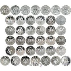 1964-2021 S Kennedy Half Dollar 90% Silver Gem Deep Cameo Proof Run 38 Coin Set