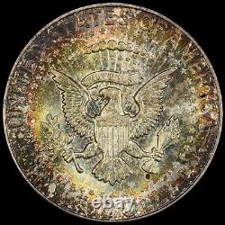 1964 50C MS65 Toned Kennedy Silver Half Dollar PCGS Gold Shield Rainbow Toning