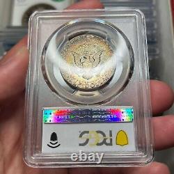 1964 50C MS65 Toned Kennedy Silver Half Dollar PCGS Gold Shield Rainbow Toning