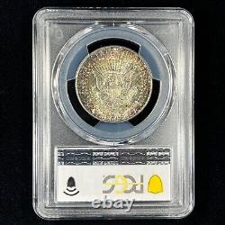 1964 50C MS65 Toned Kennedy Silver Half Dollar PCGS Gold Shield Rainbow Toning