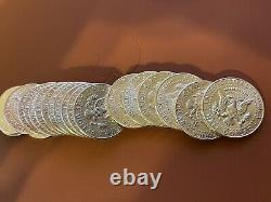 1964 90% Silver kennedy half dollar silver bu roll/ 20 Coins