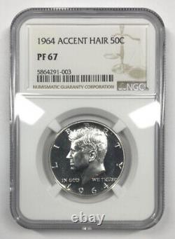 1964 Accent Hair Proof Kennedy Half Dollar NGC PF67 Accented Hair Variety