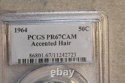 1964 Accented Hair PCGS PR67 PF67 Cameo Kennedy Half Dollar