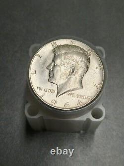 1964 BU Uncirculated 90% Silver Kennedy Half Dollars Roll 20 Coins