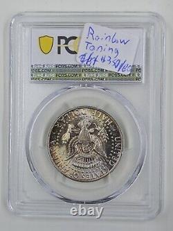 1964 D 50C PCGS MS66+ Kennedy Half Dollar Rainbow Tone