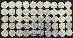 1964-D JFK Kennedy Half Dollars 50 Coins Lot Silver XF or better