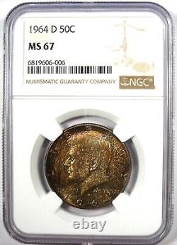 1964-D Kennedy Half Dollar 50C Coin NGC MS67 Rare in MS67 $925 Value