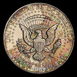 1964-D Kennedy Half Dollar Gold Shield PCGS MS64 Lovely Reverse Rainbow Toning