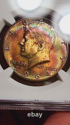 1964-D Kennedy Half Dollar NGC MS67 Rainbow? Mr. FancyHair