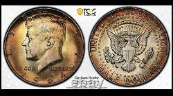 1964 D Kennedy Half Dollar PCGS MS65 with TrueView & NFC Album Toned