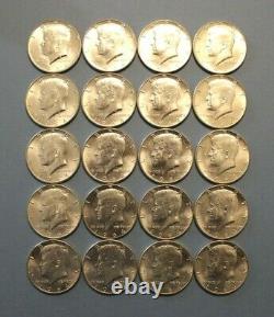 1964-D Kennedy Silver Half Dollar Roll Brilliant Uncirculated, BU (20 Coins) $10