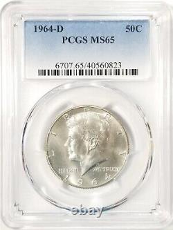 1964-D PCGS MS65 #0823 & #0824 Toned Kennedy Half Dollars