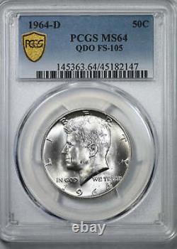 1964-D Quadruple Die Obverse Kennedy Half Dollar 50C PCGS MS64 QDO FS-105