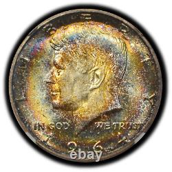 1964 Kennedy Half Dollar NGC MS64 (STAR) Magnificent Rainbow Target Toning