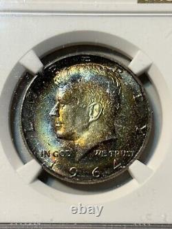 1964 Kennedy Half Dollar NGC MS64? Star Rainbow Monster Lusterbomb PQ