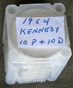 1964 Kennedy Half Dollar Roll Of 20 Beautiful Uncirculated 10 P & 10 D