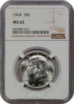 1964 Kennedy Half Dollar Silver Ngc Ms 65 Stunning Luster High Grade Gem