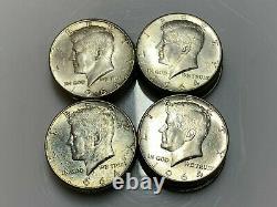 1964 Kennedy Half Dollars 90% Silver Coins Roll of 20 Coins $10 Face Value