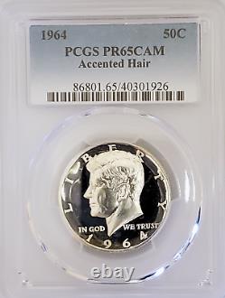 1964 Kennedy PCGS PR65CAM Half Dollar Accented Hair