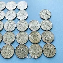 1964 Kennedy Silver Half Dollar Circulated Lot of 32