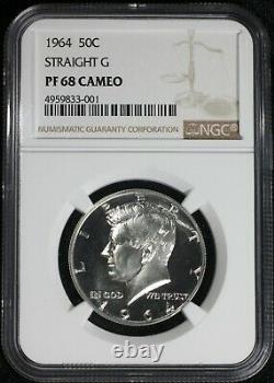 1964 Kennedy Silver Half Dollar NGC PF68 Cameo Straight G Proof PR