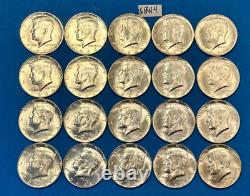 1964 Kennedy Silver Half Dollars BU Roll 20 BU Coin Silver Half Dollars 6BU4