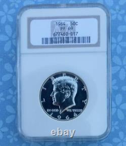 1964 NGC PF 69 Kennedy Silver Half Dollar, Proof 69 Silver 50C Coin, Top Grade