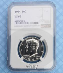 1964 NGC PF 69 Silver Kennedy Half Dollar, Proof 69 Silver 50C Coin, Top Grade