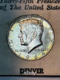 1964 P & D Kennedy Half Dollar Tidy House Set Fantastic Toning