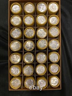 1964-P Kennedy Half Dollar Rolls BU SOLID DATE BANK WRAPPED 90% Silver! 28 ROLLS