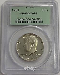 1964 Pcgs Pr68 Dcam Proof Silver John F Kennedy Half Dollar 50c Jfk Coin 90%