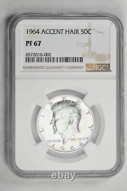 1964 Proof Accent Hair 50C Kennedy Half Dollar NGC PF 67