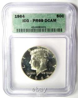 1964 Proof Kennedy Half Dollar 50C Coin Certified ICG PR69 DCAM (PF69)