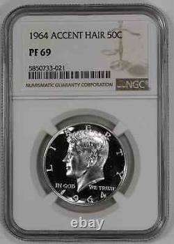 1964 Proof Kennedy Half Dollar 50c Accent Hair Ngc Certified Pf 69 Proof (021)