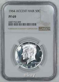 1964 Proof Kennedy Half Dollar 50c Ngc Certified Pf 69 Accent Hair (009)