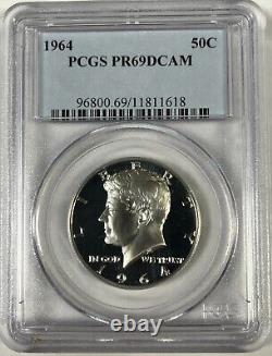 1964 Proof Kennedy Half Dollar PCGS PR 69DCAM DEEP CAMEO