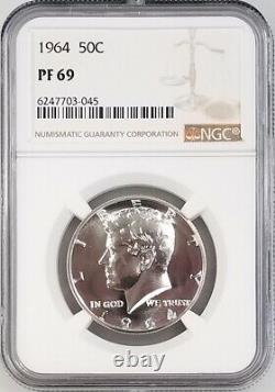 1964 Proof Kennedy Half Dollar certified PF 69 by NGC