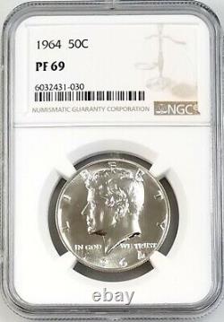 1964 Proof Kennedy Half Dollar certified PF 69 by NGC