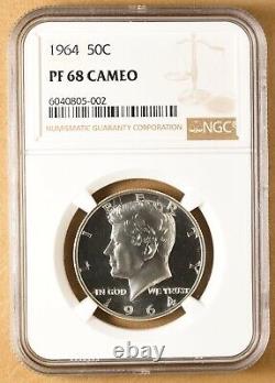 1964 Proof Kennedy Silver Half Dollar NGC PF 68 Cameo
