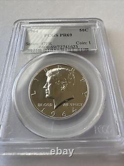 1964 Proof Kennedy Silver Half Dollar PCGS PR69