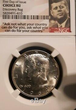 1964-d Kennedy Half Dollars 50c From Discovery Mint Bag Ngc Choice Bu Fdoi