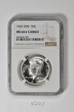 1965 SMS 50C Kennedy Half Dollar NGC MS 66 Star Cameo