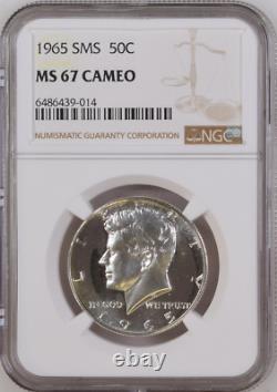 1965 SMS 50C Kennedy Half Dollar NGC Rare Superb MS 67 Cameo Low-Pop High Grade