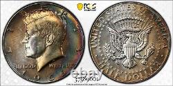 1966 50C Kennedy PCGS SP64 SMS Silver Half Dollar, Color-Toned