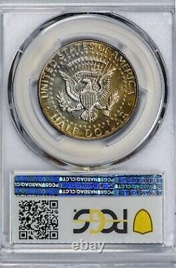 1966 50C Kennedy PCGS SP64 SMS Silver Half Dollar, Color-Toned