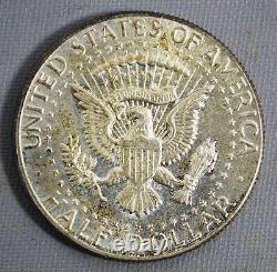1966 Kennedy Half Dollar Coin 40% Silver Toning Sharp